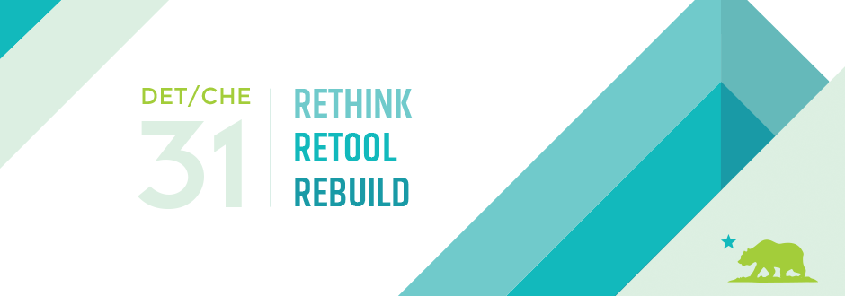 31st anniversary DET-CHE logo: Rethink Retool Rebuild